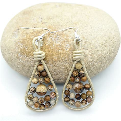 Boucles D Oreilles Jaspe Paysage Lithoth Rapie By S Alia Nitha