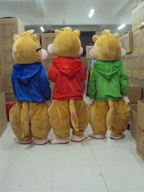 Alvin And The Chipmunks Mascot Costume Chipmunks Cospaly Cute Cartoon