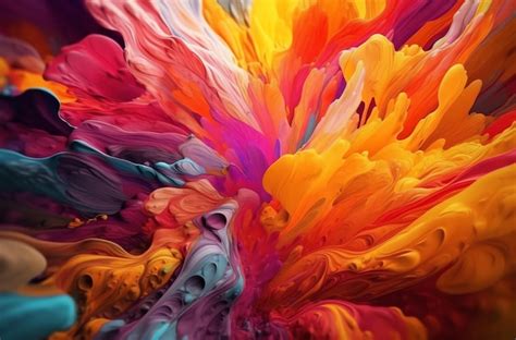 Premium AI Image | A colorful painting of a colorful explosion of paint