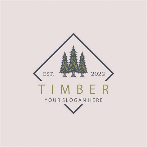 Premium Vector Timber Tree Vintage Logo Template