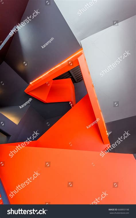 Stairs Top View Modern Architecture Detail Stock Photo 668893198