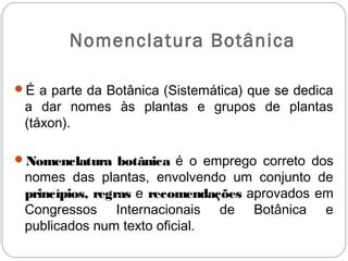 Nomenclatura botânica PPT