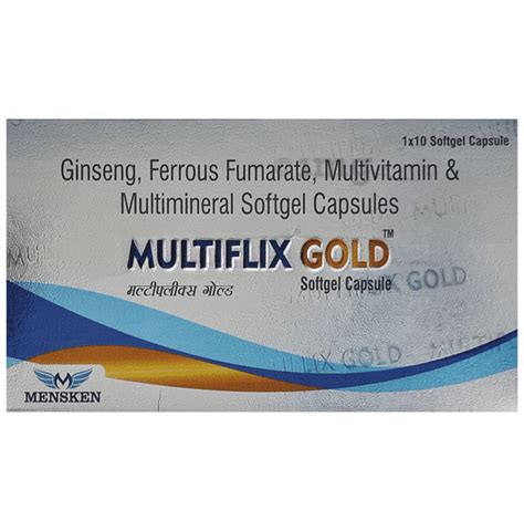 Multiflix Gold Softgel Capsule Buy Strip Of Soft Gelatin Capsules