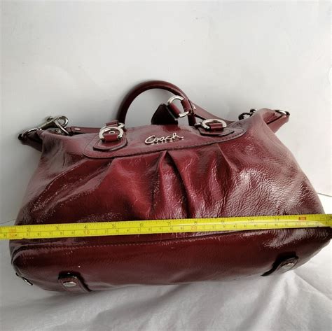 Coach F Ashley Red Patent Leather Satchel Handbag Gem