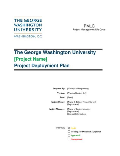 Doc Pmlc Project Management Life Cycle Project Deployment Plan