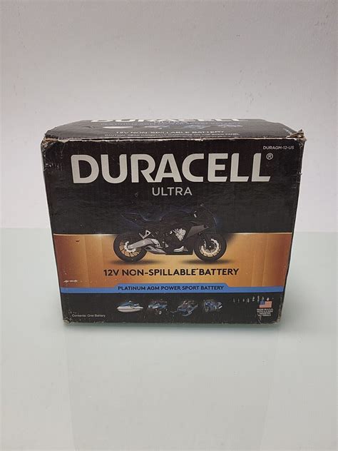 Duracell Ultra Platinum Agm Power Sport Battery 12v Non Spillable