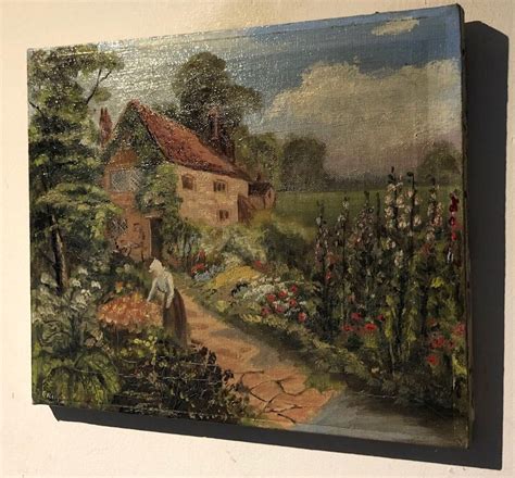 Original Early 20th Century English Vintage Oil Painting On Canvas