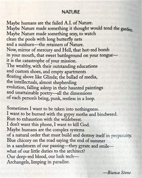 Poem Nature By Bianca Stone Poetry