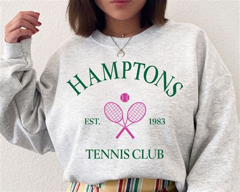 Hamptons Tennis Club Sweatshirt Hamptons Sweatshirt Hamptons Etsy