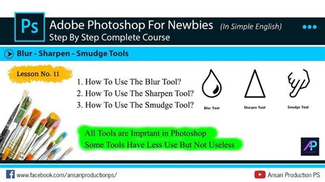 Blur Sharpen And Smudge Tools Adobe Photoshop For Newbies Lesson No 1 Photoshop Lessons