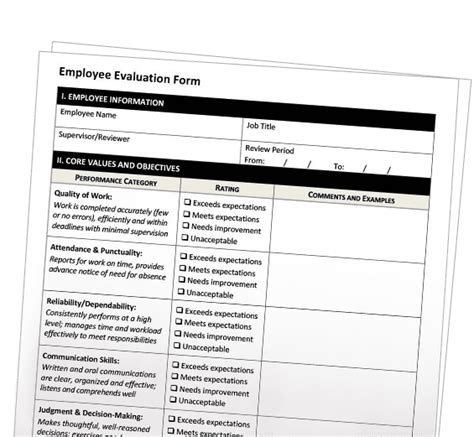 Employee Evaluation Form Legal Forms Library