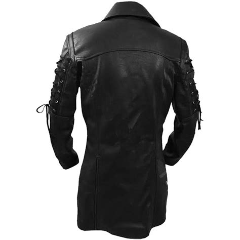 Mens Real Black Leather Goth Matrix Trench Coat Steampunk Gothic Ebay