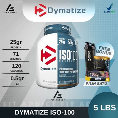 Jual Dymatize Iso 100 5 Lbs Whey Protein Isolate Iso100 5 Lbs 5lbs