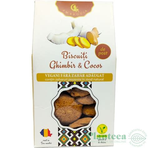 Biscuiti Vegani Ghimbir Cocos Fara Zahar G Ambrozia Pret Lei