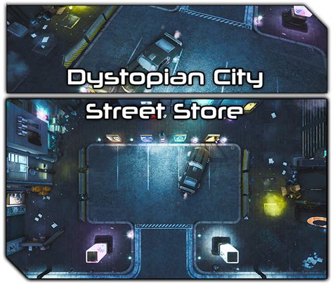 Dystopian City Street Store Exterior 1080p Cyberpunk Animated Battle