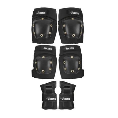 Pack Protecciones Skate Viking Combo Pad Black Skateshop