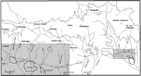 Schematic map of Central Stara Planina Mountain representing the ...