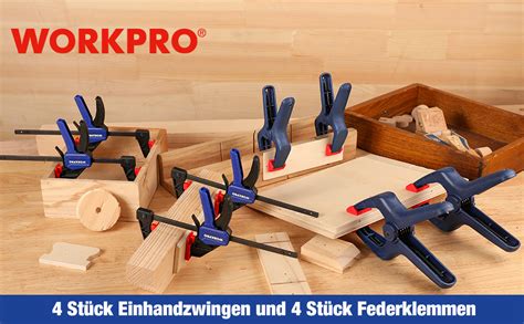 Workpro Mini Einhandzwinge Und Federzwinge Set Tlg Mit