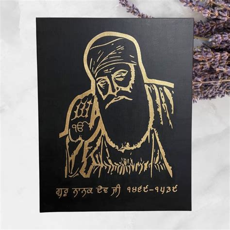 Guru Nanak Dev Ji Foil Art Hand Made Sikh Art Wall Hanging Etsy