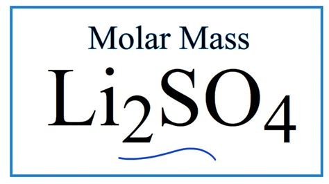 Molar Mass Molecular Weight Of Li2so4 Lithium Sulfate Youtube