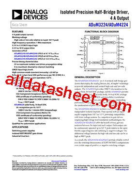 ADUM3224WBRZ RL7 Datasheet PDF Analog Devices