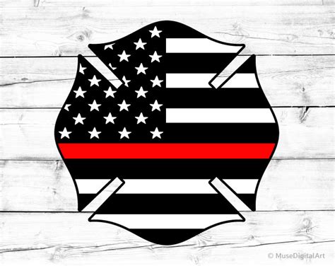 Thin Red Line Svg Fire Dept Badge Svg Us Flag Svg Firefighter Etsy