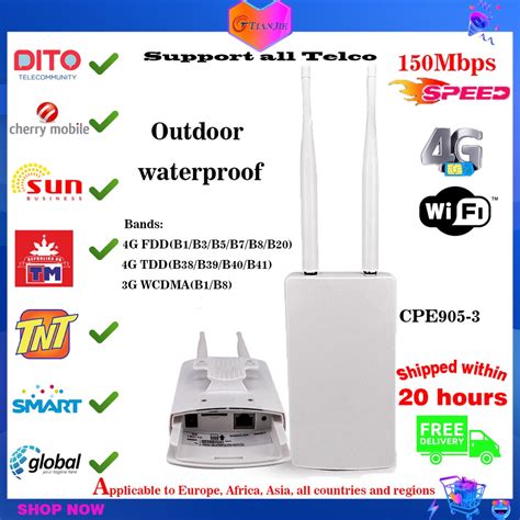 4G LTE FDD TDD WIFI AP Outdoor Wireless Router Modem LAN WAN Port