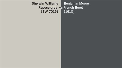 Sherwin Williams Repose Gray Sw 7015 Vs Benjamin Moore French Beret 1610 Side By Side Comparison