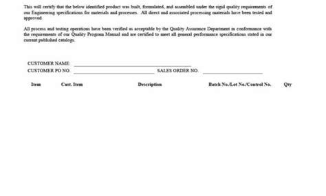 Free Certificate Of Conformance Templates Forms Template Lab With