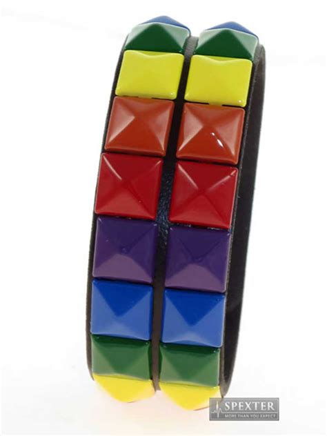 Gay Pride Regenbogen Armband Mit Nieten Bei Spexter