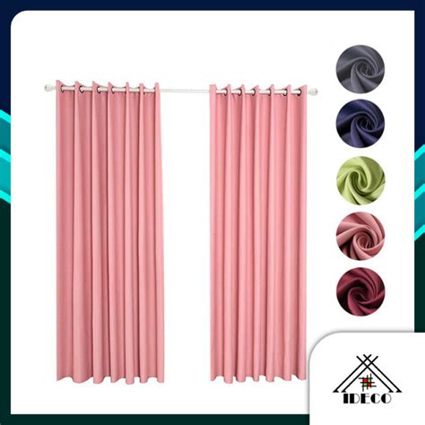 Ideco Ring Eyelet Thick Curtains Soft Thermal Uv Protection Blackout Eyelet Curtains Langsir