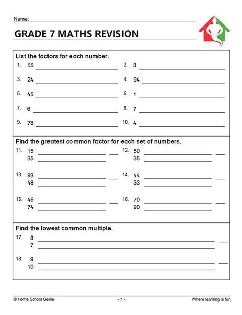 Grade 4 Revision Papers