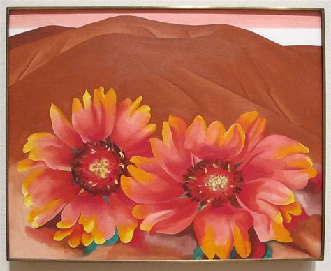 Georgia Okeeffe American 1887 1986 Red Hills With Flower Flickr