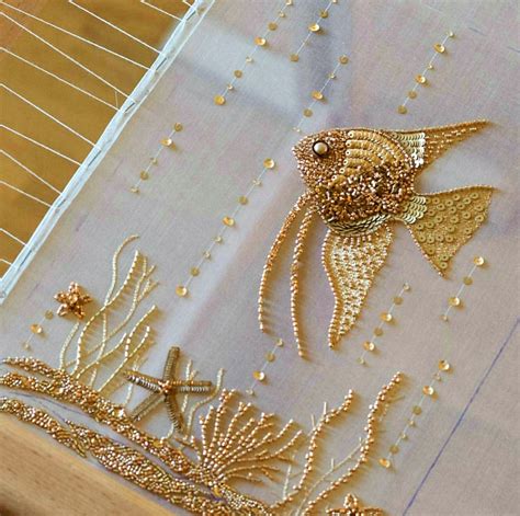 Pin By Sakina Vhora On Embroidery Gold Or Bead Bead Embroidery