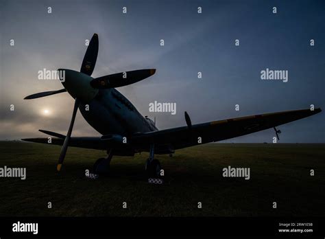 Duxford Uk Th Sep Spitfires And Hurricanes Lined Up In The