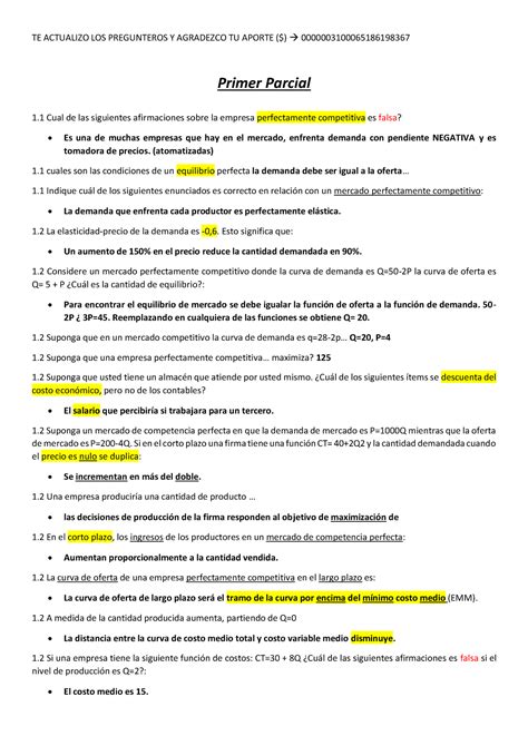 Preguntero Para El Final De Formaci N De Precios Actualizado