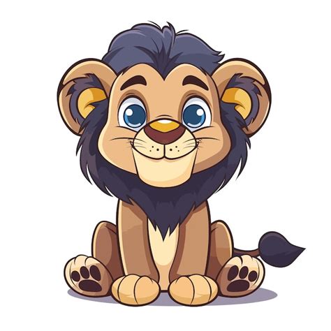 Premium Vector Cute Cartoon Lion Isolated On A White Background