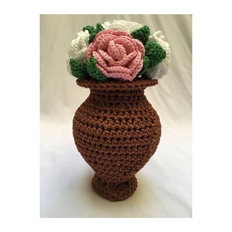 Crochet Pattern For A Vase With Bouquet Of Flowers New Home Etsy