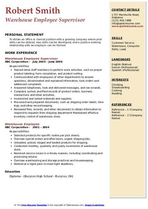 Lululemon Warehouse Job Description Resume Sample Pdf