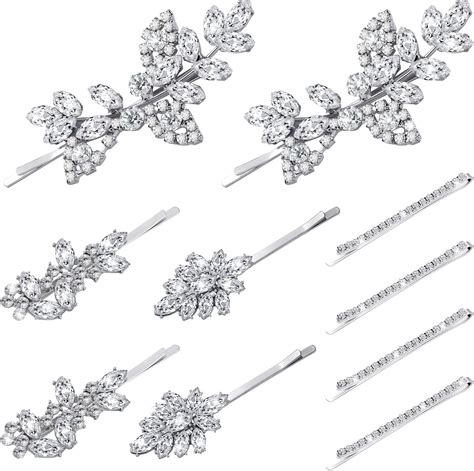 Amazon Folansy 16 Pieces Clear Rhinestone Bobby Pin Crystal Hair