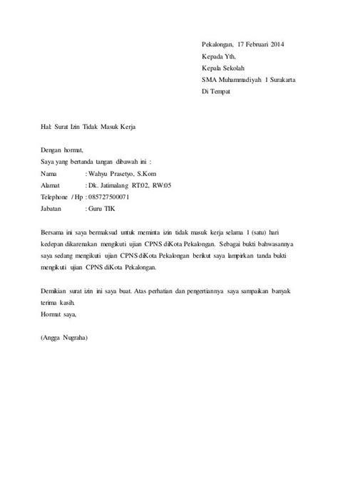 Contoh Surat Izin Sakit Guru Kepada Kepala Sekolah Contoh Surat