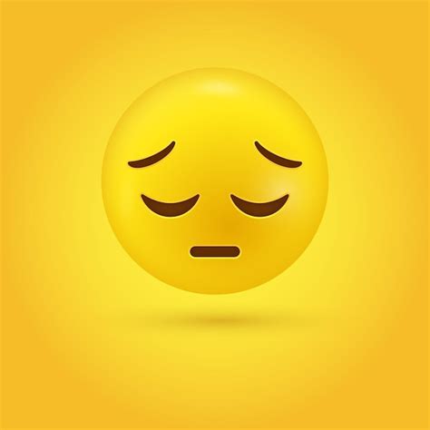 Cara De Emoji Triste Pensativa O Emoticon Decepcionado 3d Vector Premium