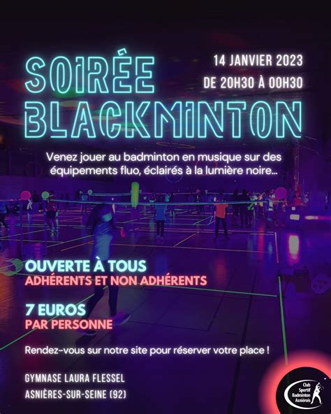 Blackminton 2023 Club Sportif de Badminton Asniérois