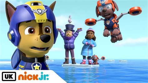 Paw Patrol Pups Save The Marooned Mayors From A Drifting Ice Float