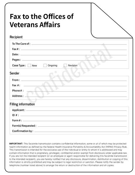 Free Veterans Affairs Fax Cover Sheet Download Secure Your Documents