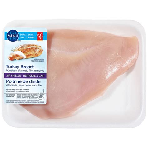 PC Blue Menu Boneless Skinless Air Chilled Turkey Breast 1 Kg