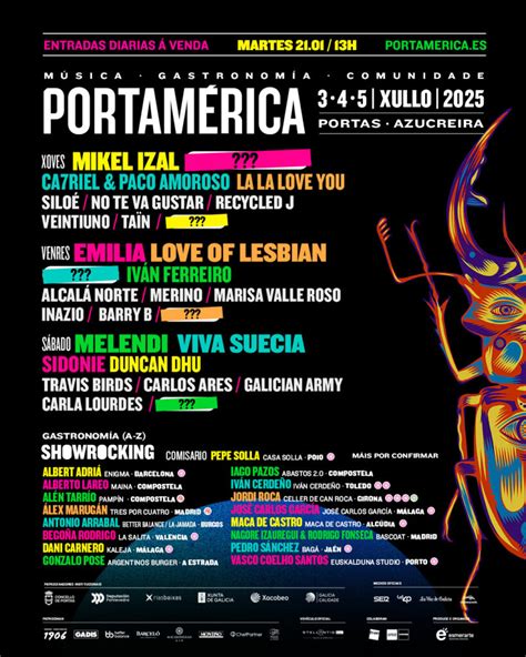 El Festival Portam Rica Anuncia El Cartel Por D As Y Nuevas