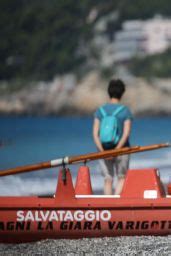 Michelle Hunziker In A Bikini On The Beach In Varigotti CelebMafia