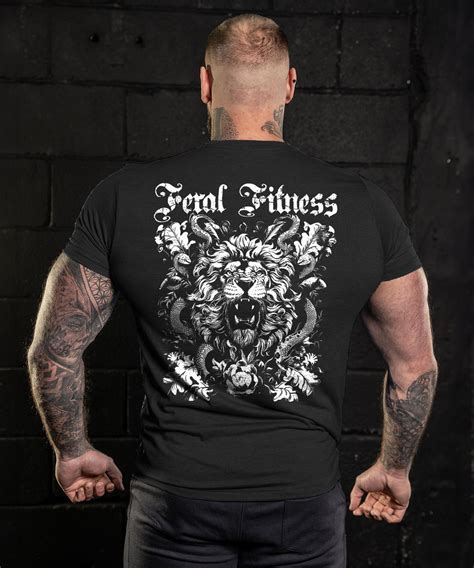 Feral Fitness Lion Gym T Shirt Gymtier