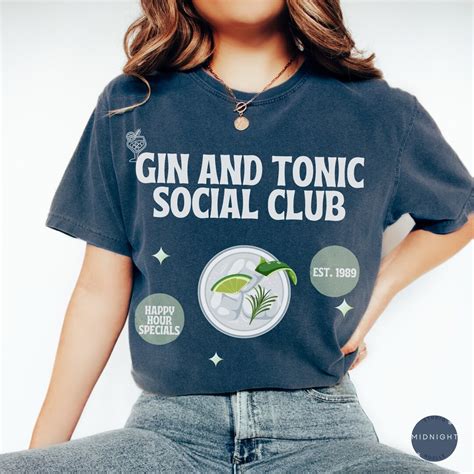 Gin Tonic Shirt Gin Tonic Gift Retro Cocktail Shirt Cute Cocktail